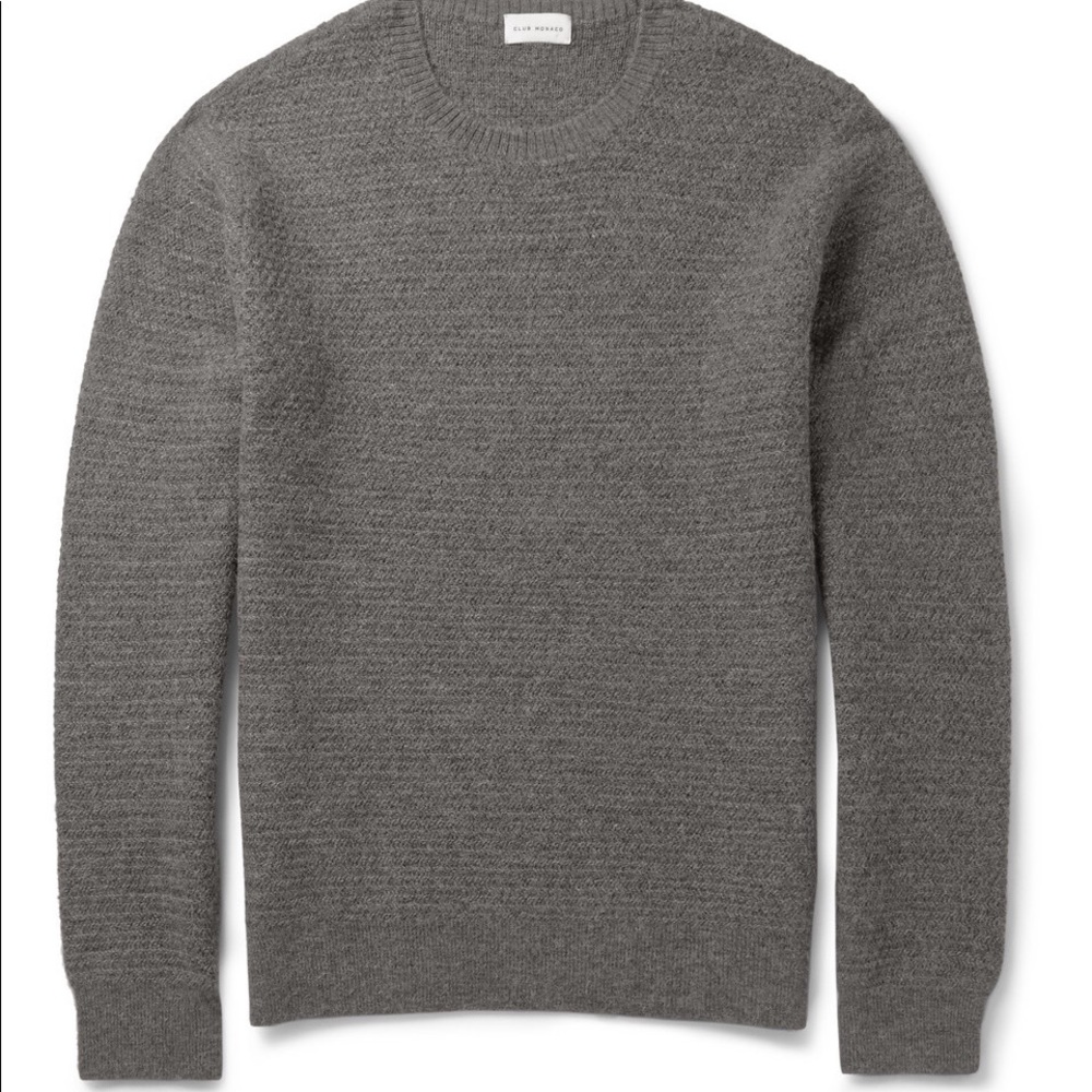 Club Monaco Gray Waffle-Knit Sweater